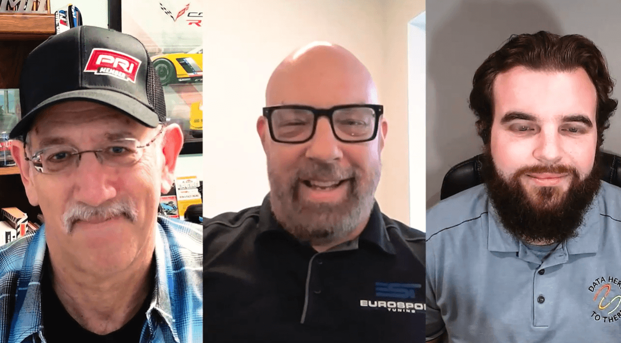 Screenshot of the Year, Make, Model, Money! Podcast featuring Barry Alt (left), Frank Derks (center), and Brennan Christman (right).